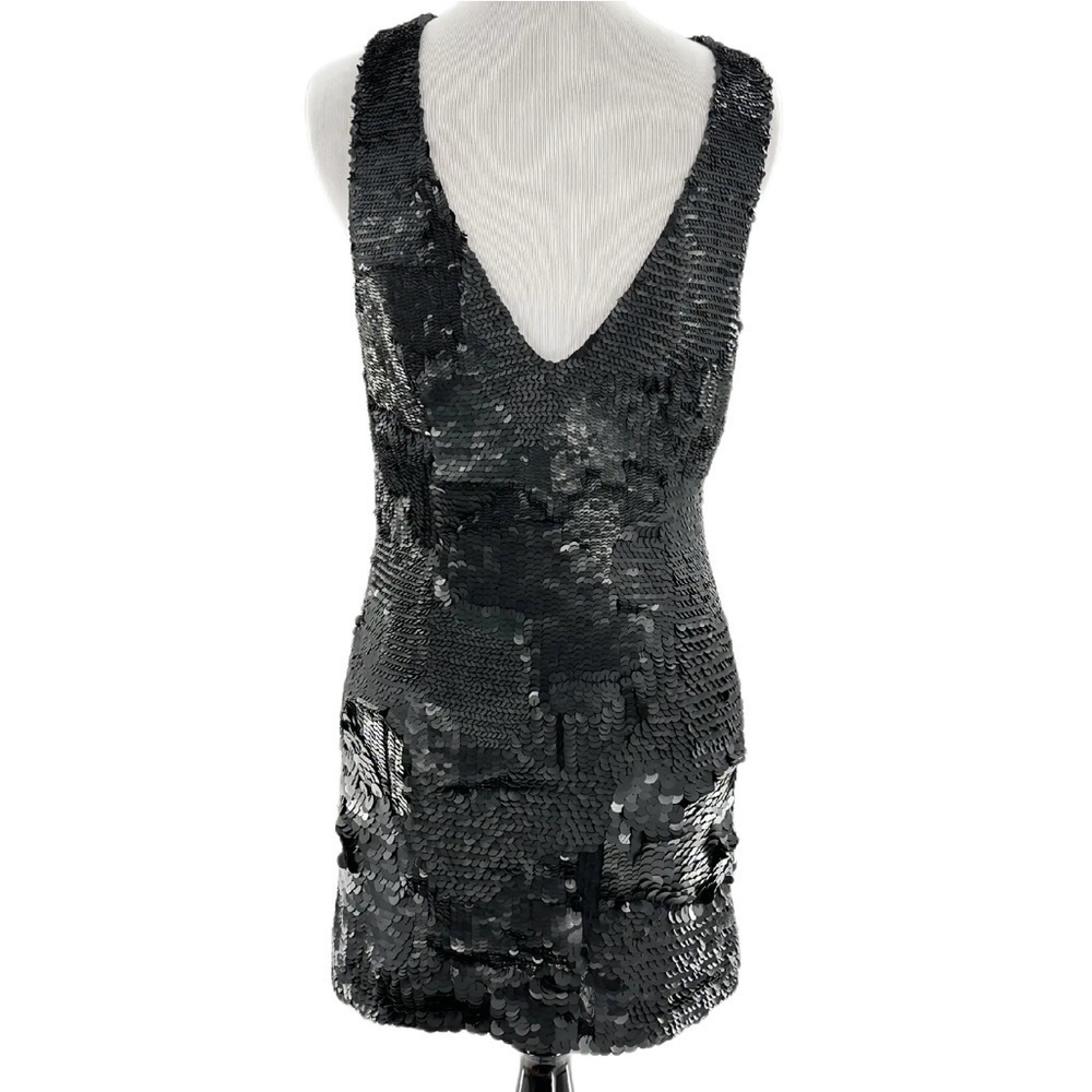 All saints Brochette dress 6 38 black sequins LBD v-neck cocktail party formal - Picture 4 of 12